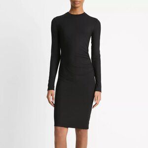 Vince black draped crewneck dress